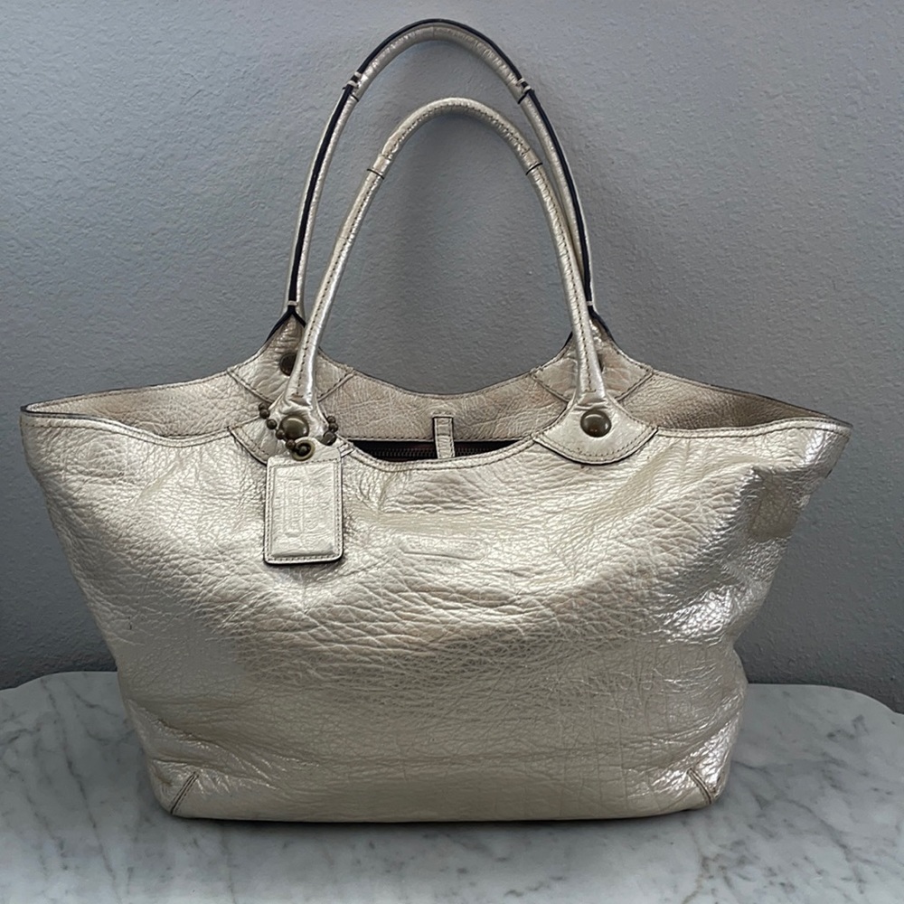 Coach large metallic tote